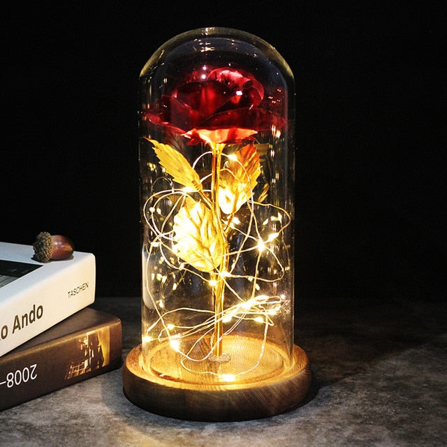LED Rose Flower in Glass